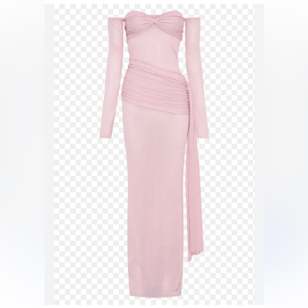 Elegant Pink Long Sleeve Dress